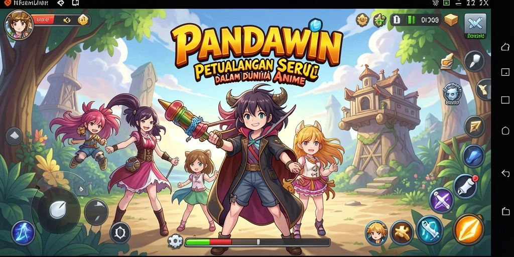 Menampilkan aksi seru dalam permainan anime di PANDAWIN.