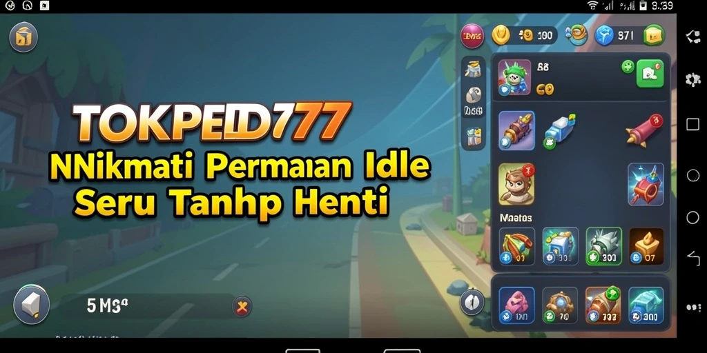 Tangkapan layar gameplay TOKPED777 menampilkan momen seru dalam permainan Idle.