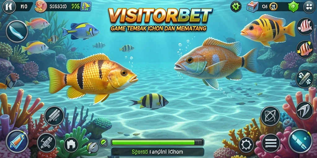 Gameplay seru Tembak Ikan di VISITORBET dengan banyak ikan dan hadiah.
